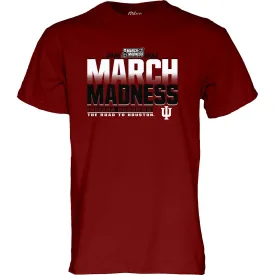 Indiana Hoosiers Men's Basketball 2023 March Madness Crimson T-Shirt