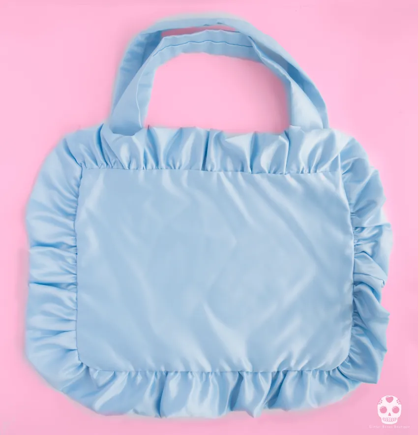 Japanese Style Satin Ruffle Tote Bag