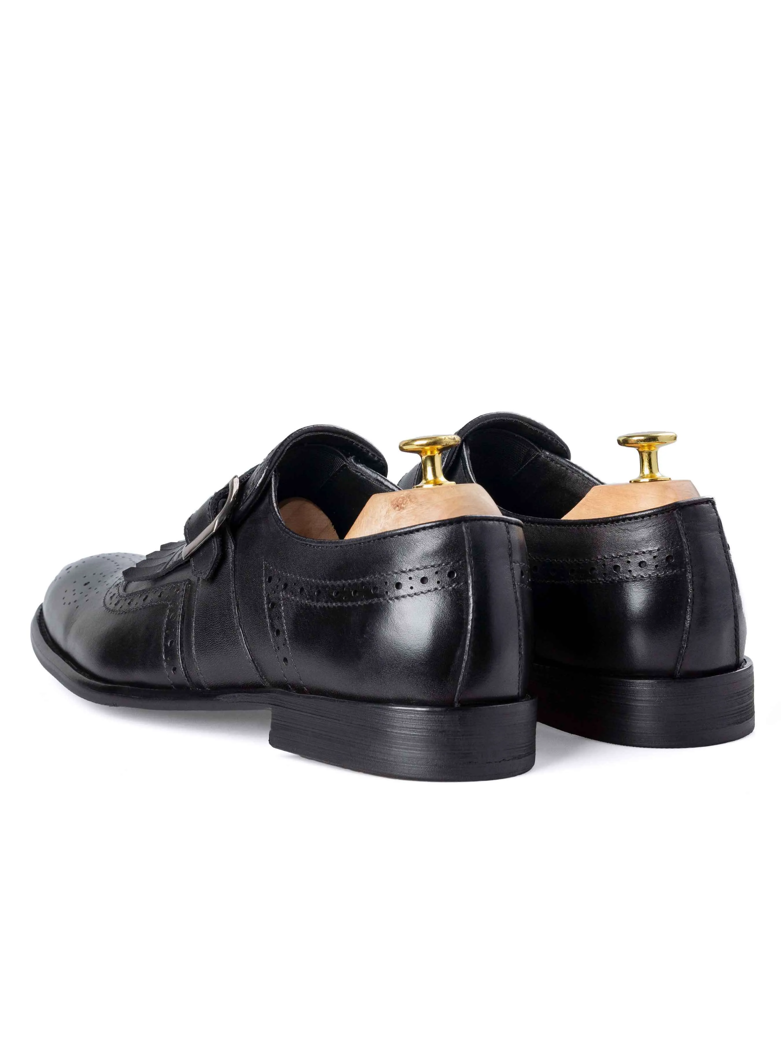 Jean Single Monk Strap - Solid Black