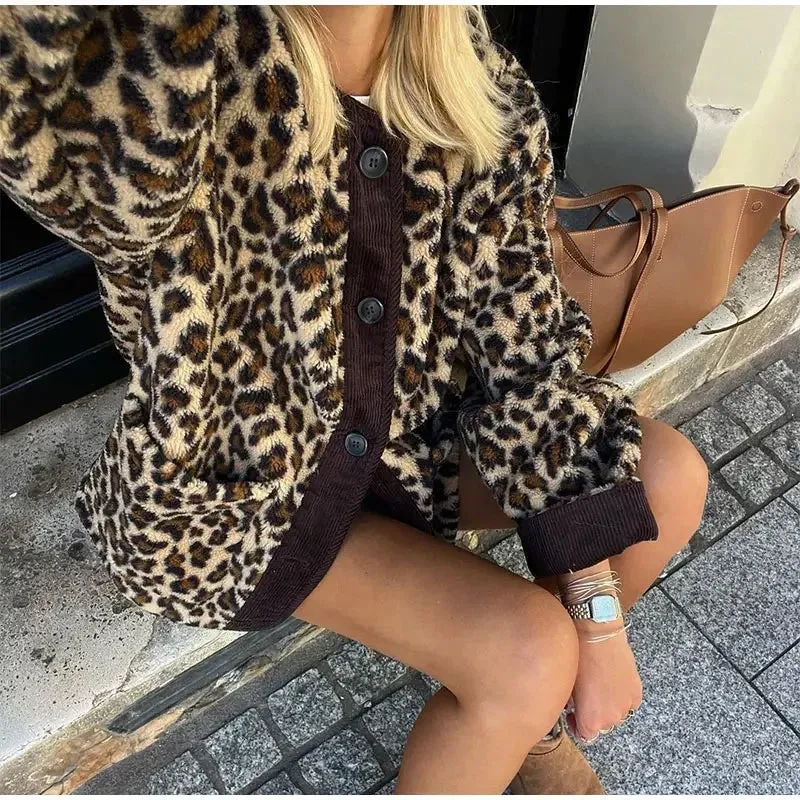 Jenna - Cosy leopard print jacket