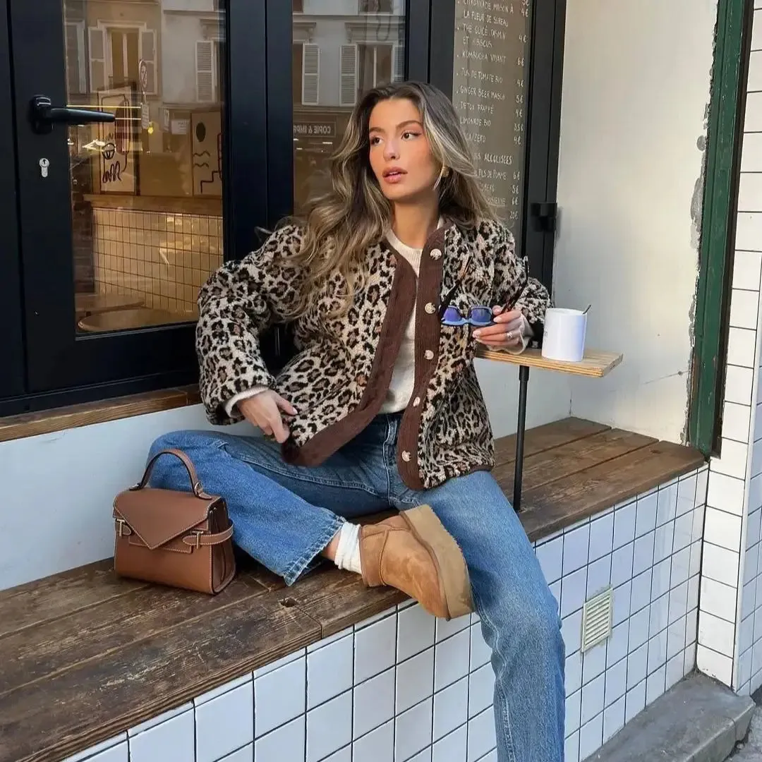 Jenna - Cosy leopard print jacket