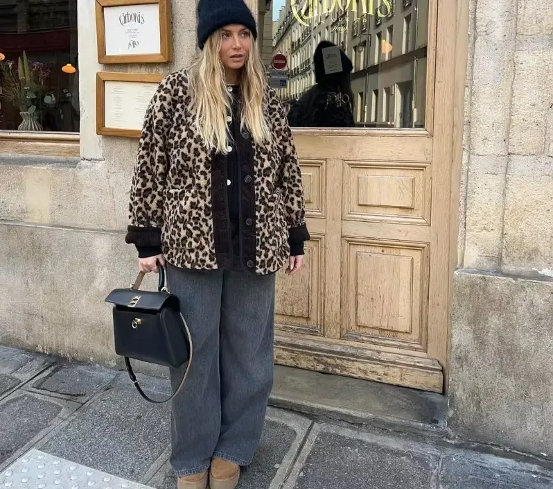 Jenna - Cosy leopard print jacket