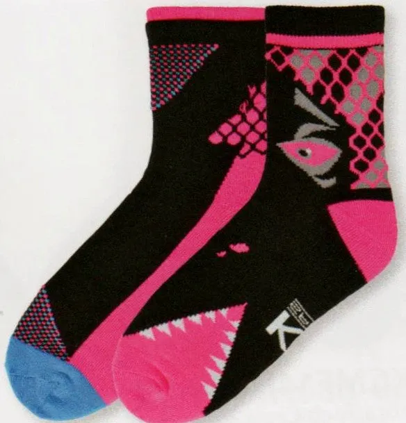 K Bell Mens Monster Bite Hi Top Crew Sock 2 Pair Pack