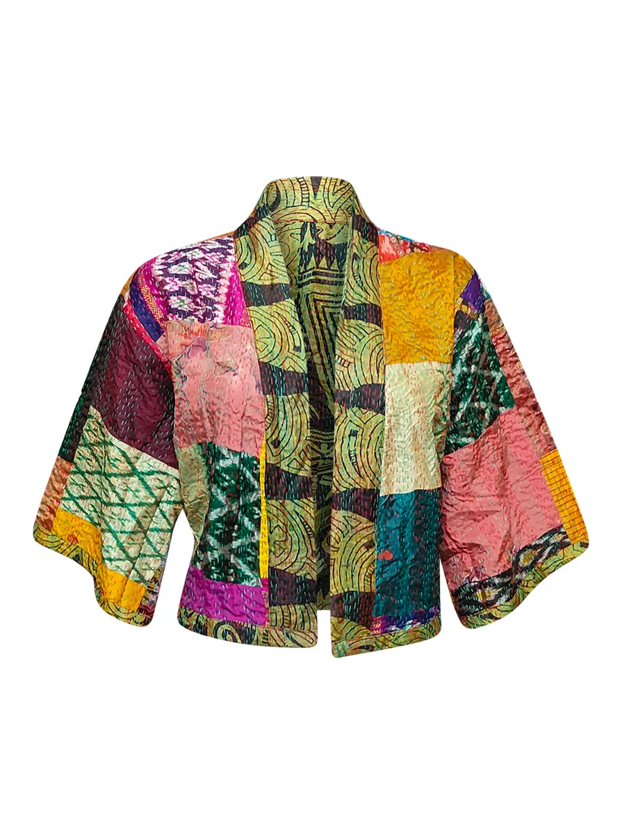 kantha vintage silk bolero aadhya