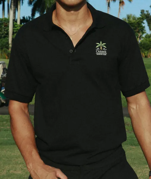 Keep On Swinging Golf Polo Shirt- Black