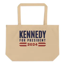 Kennedy for President Embroidered Large Tote Bag