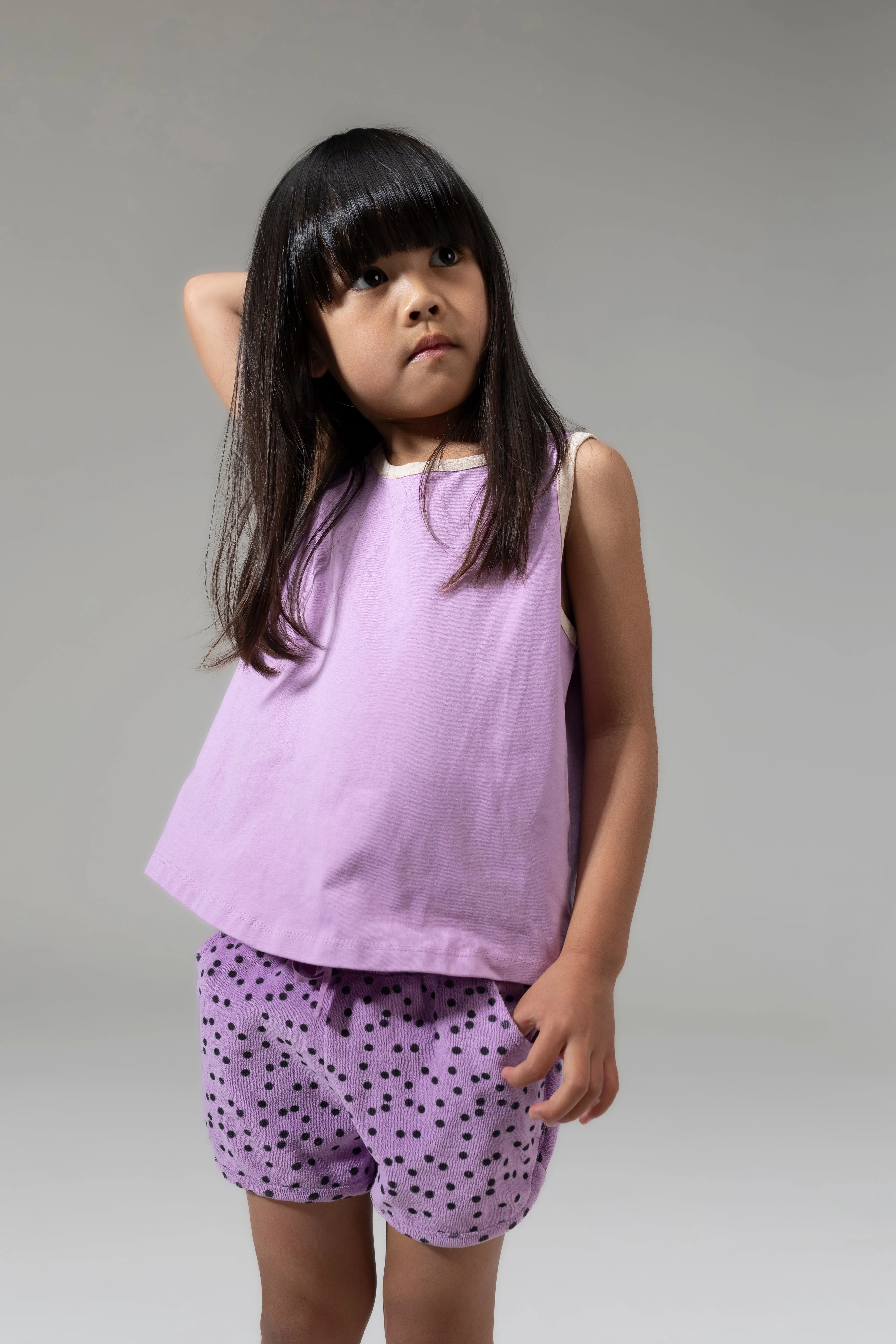 Kinder Short Stip Violet