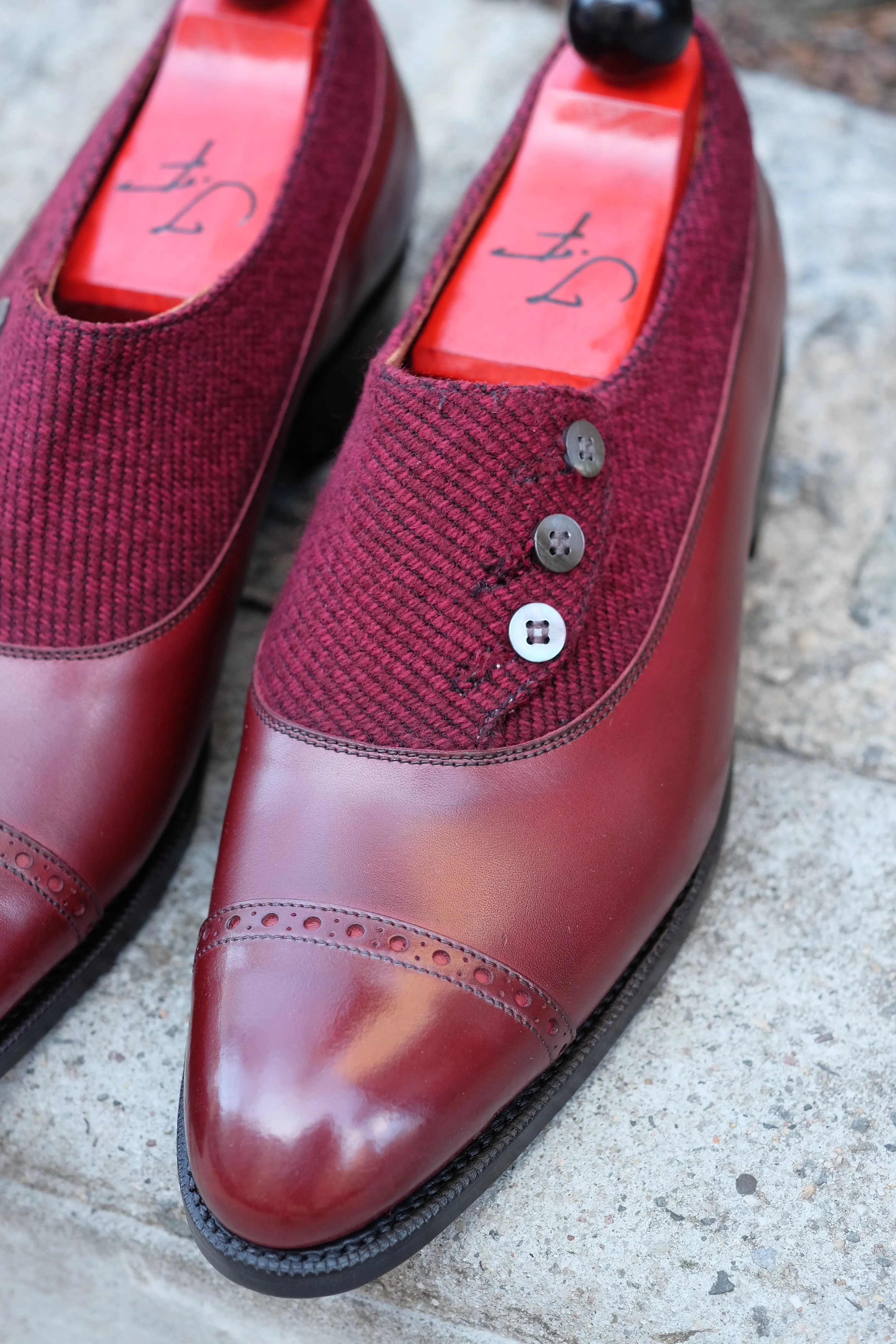 Kingston - MTO - Burgundy Calf / Red Poulsbo - NGT Last - Single Leather Sole