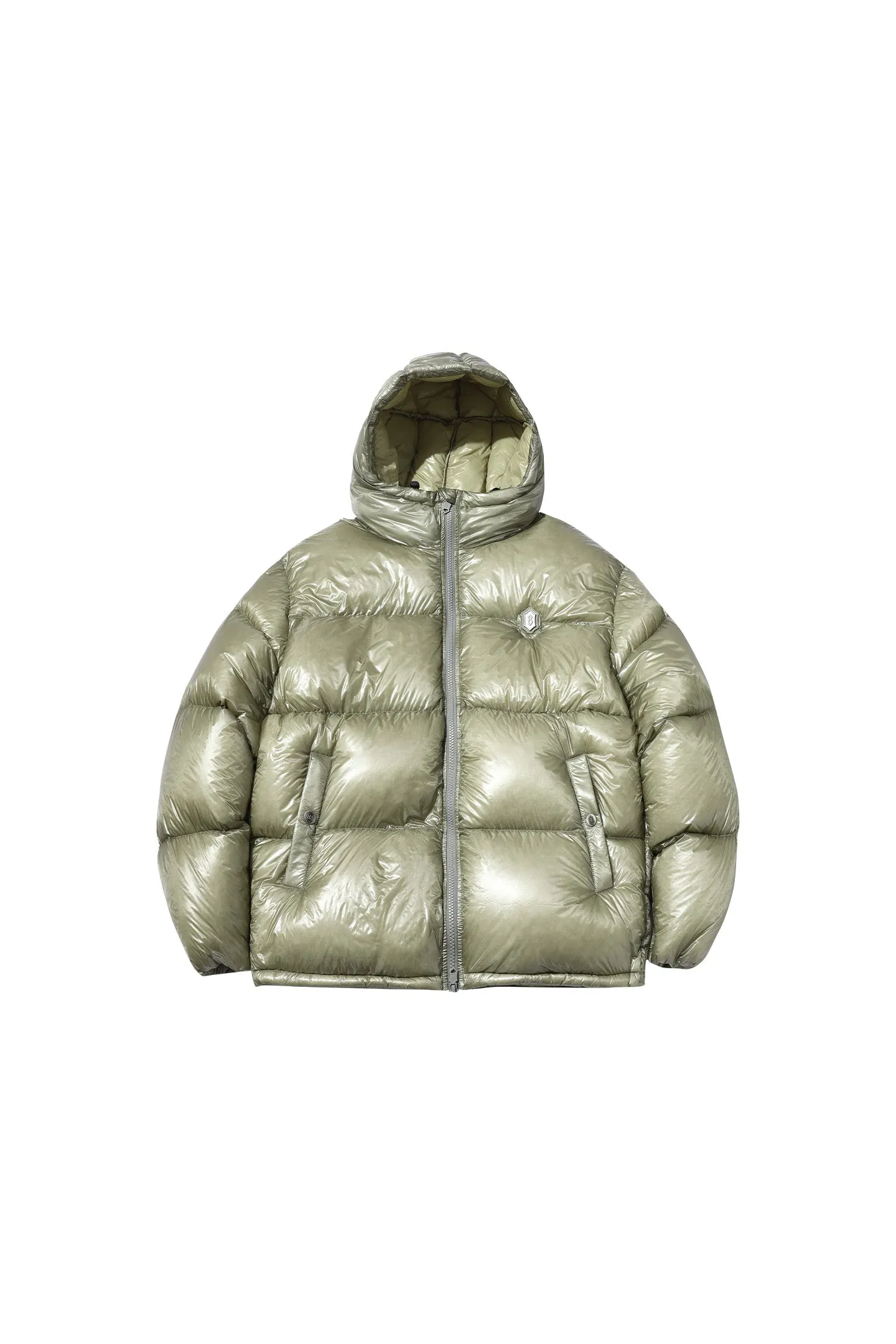 Leather Shield Logo Down Jacket