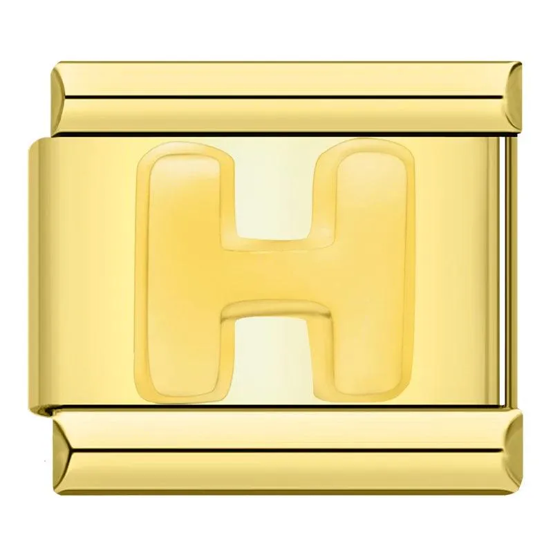 Letter H in Gold, on Gold