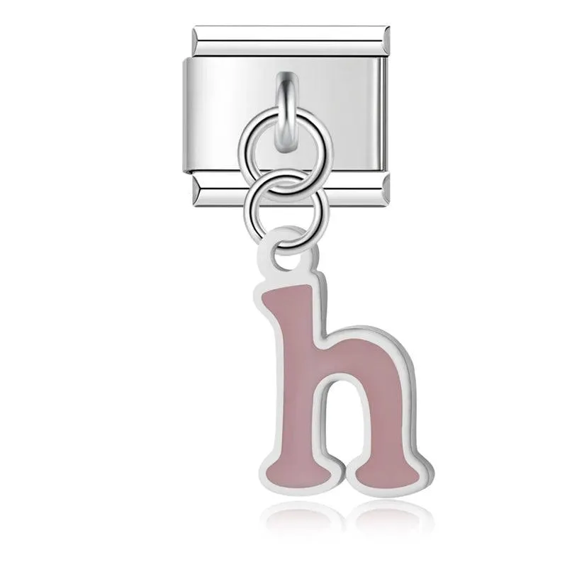 Letter H in Purple, on Silver