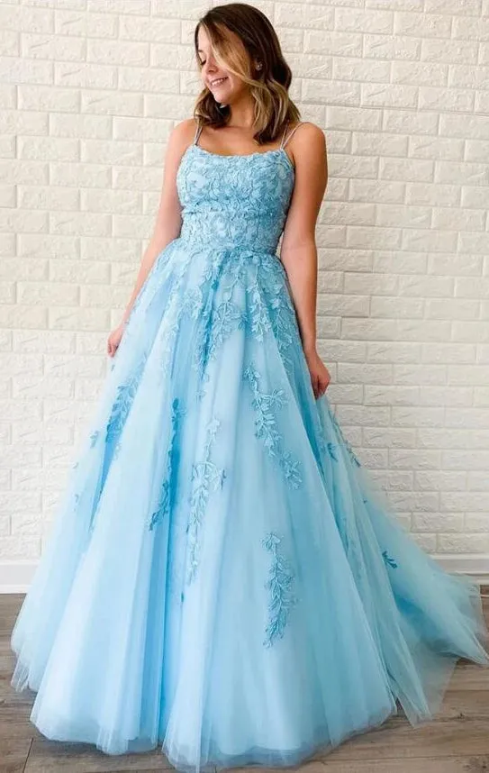 Light Blue Prom Dress New Style, Prom Dresses, Evening Dress, Dance Dress, Graduation School Party Gown, PC0408