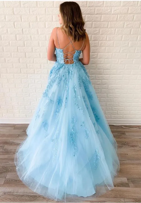 Light Blue Prom Dress New Style, Prom Dresses, Evening Dress, Dance Dress, Graduation School Party Gown, PC0408