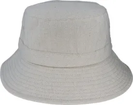 Linen Blend Bucket Hat - Stone