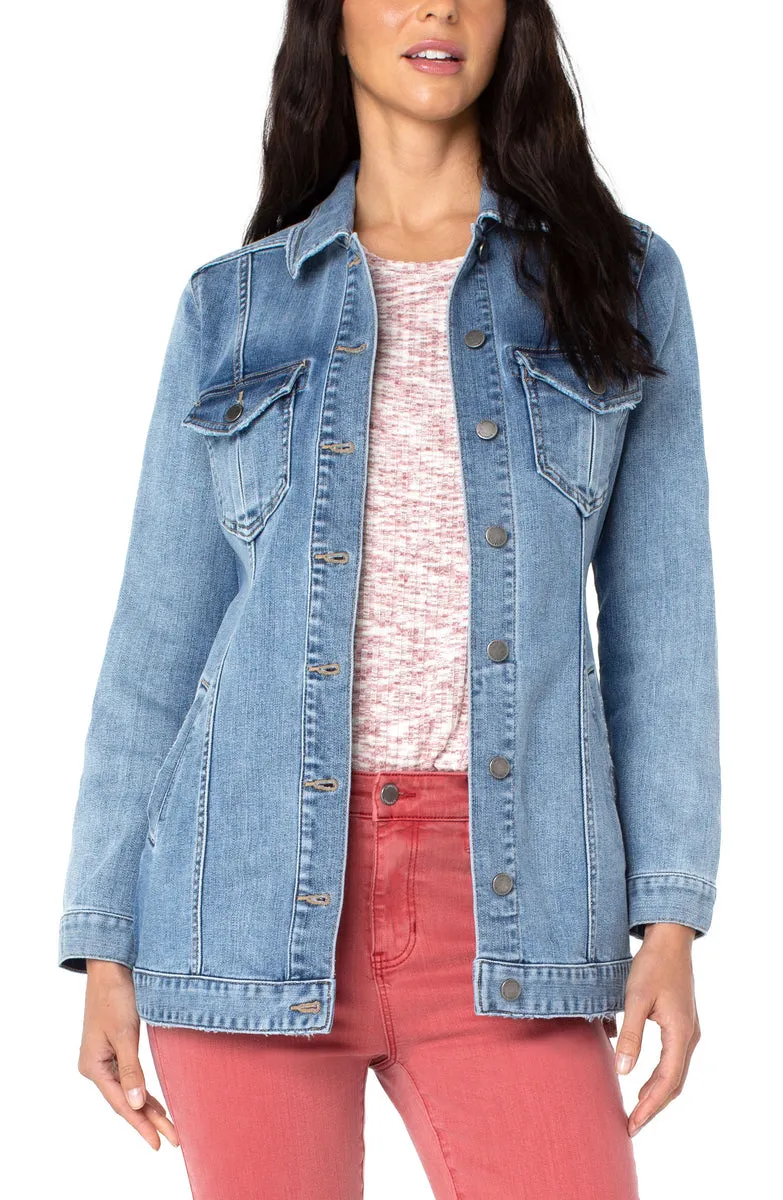 Liverpool Drop Length Denim 4 pocket Jacket | Lenexa Wash