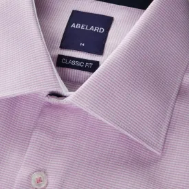 Long Sleeve Business Shirt - Textured - Pink