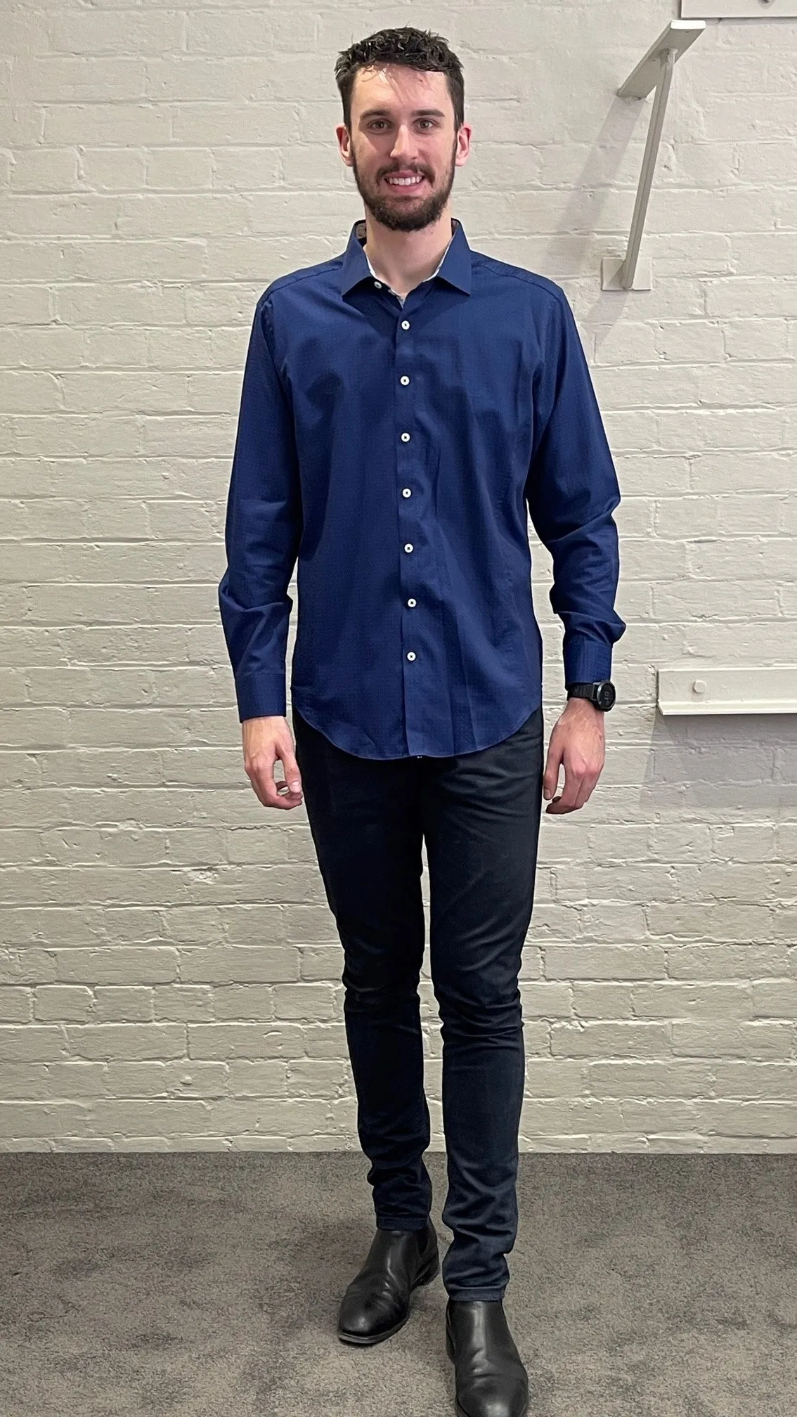 Long Sleeve Dress Shirt - Subtle Navy