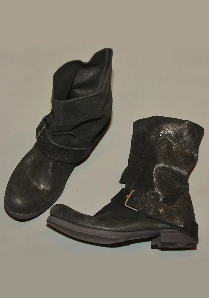 m.a  by Maurizio Amadei MENS LEATHER BUCKLE BOOTS BLACK