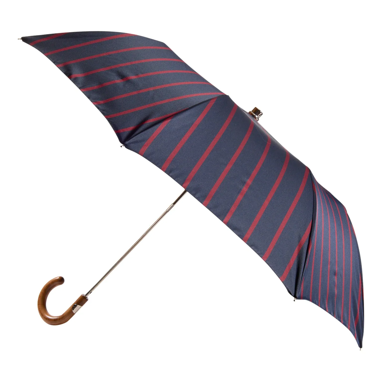 Maglia Francesco Navy and Red Travel Umbrella with Maple Handle