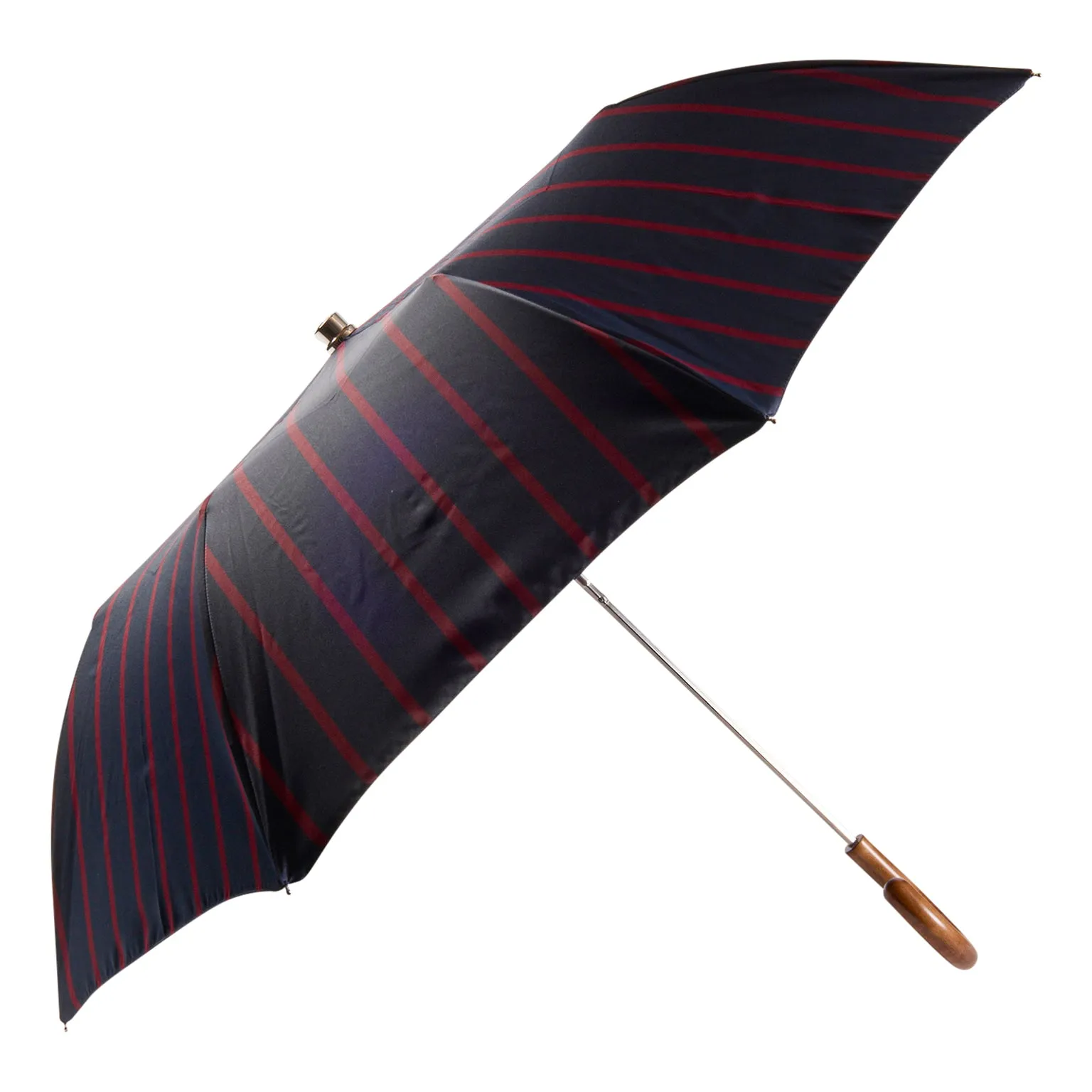 Maglia Francesco Navy and Red Travel Umbrella with Maple Handle