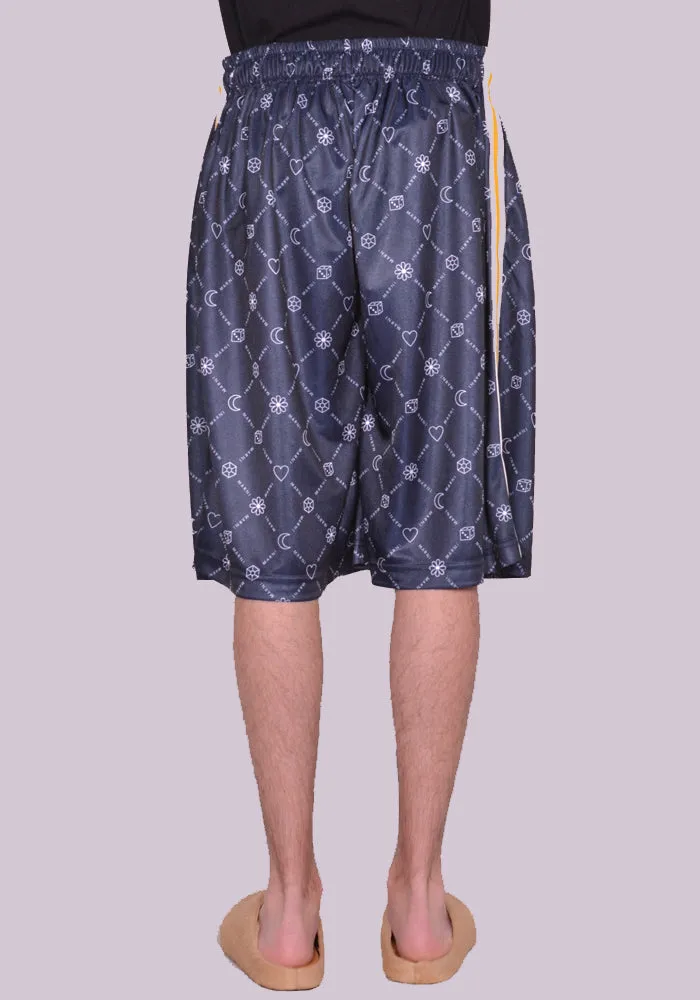 MARNI PJMU0059LU MARNIGRAM TRACKSUIT JERSEY SHORTS BLUE/BLACK