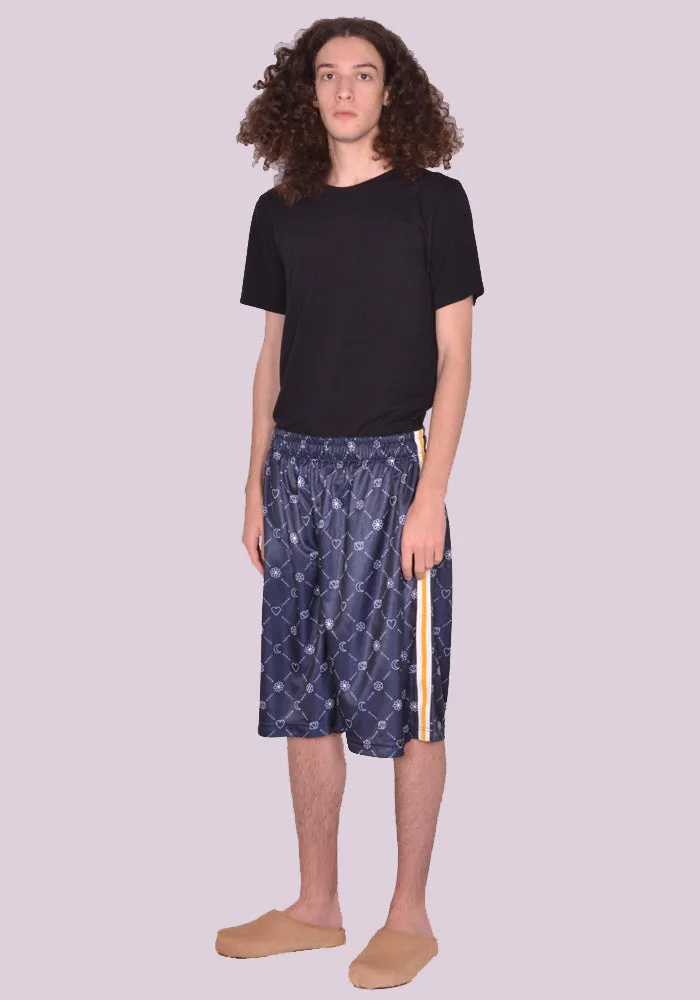 MARNI PJMU0059LU MARNIGRAM TRACKSUIT JERSEY SHORTS BLUE/BLACK