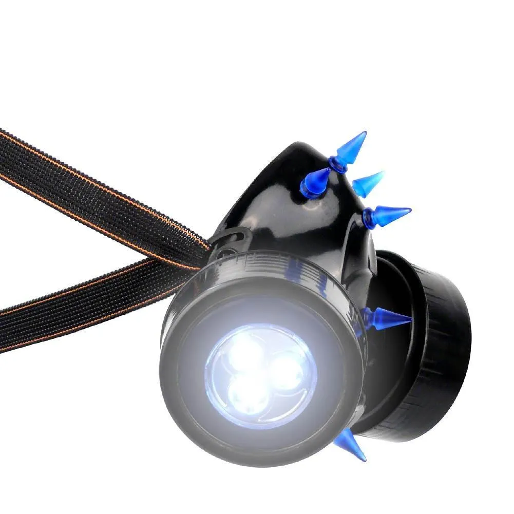 MBM -  GAS MASK BLUE SPIKES - Fashion Mask with 2 LED lights