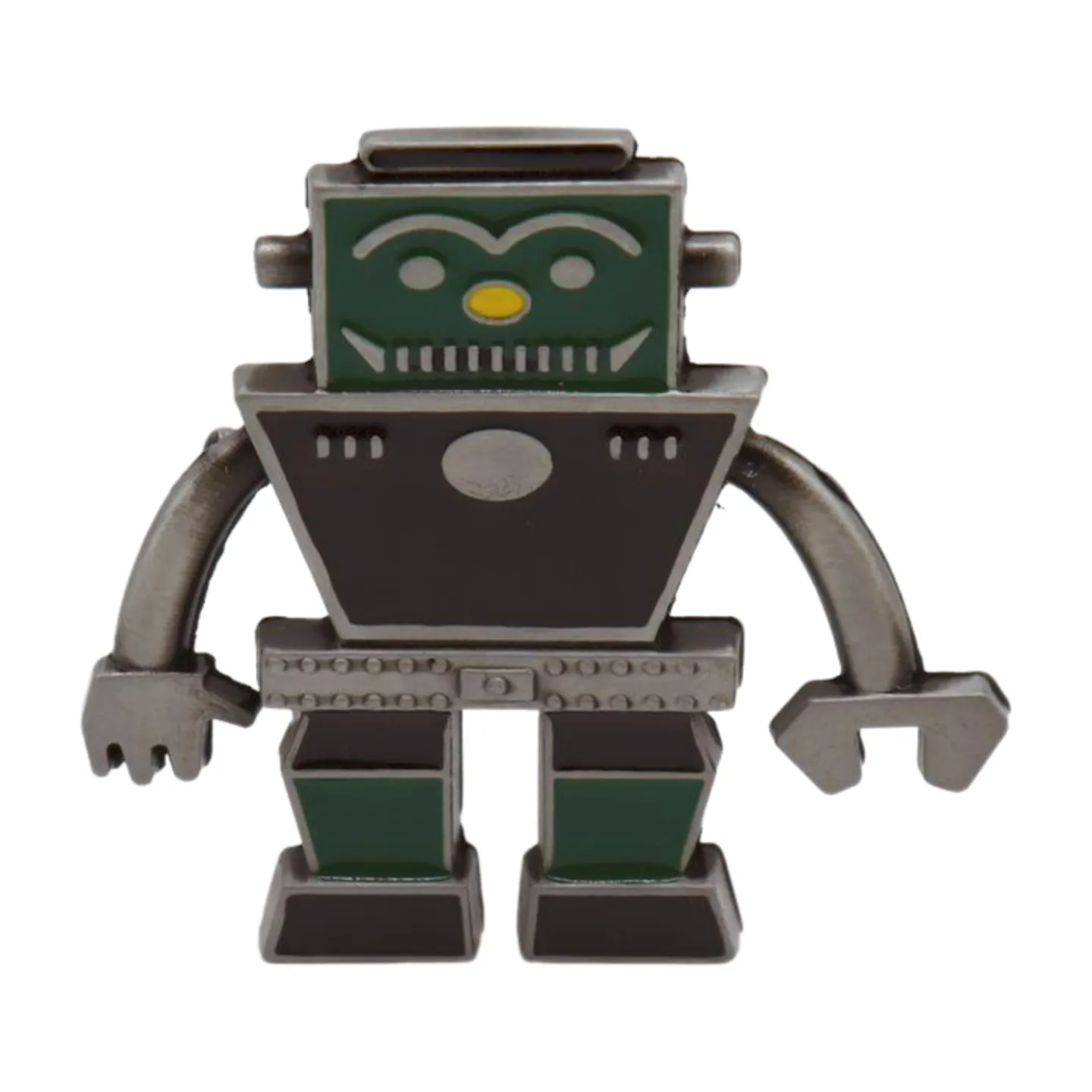 Men Silver Metal Fashion Belt Buckle Green Black Robot Animation