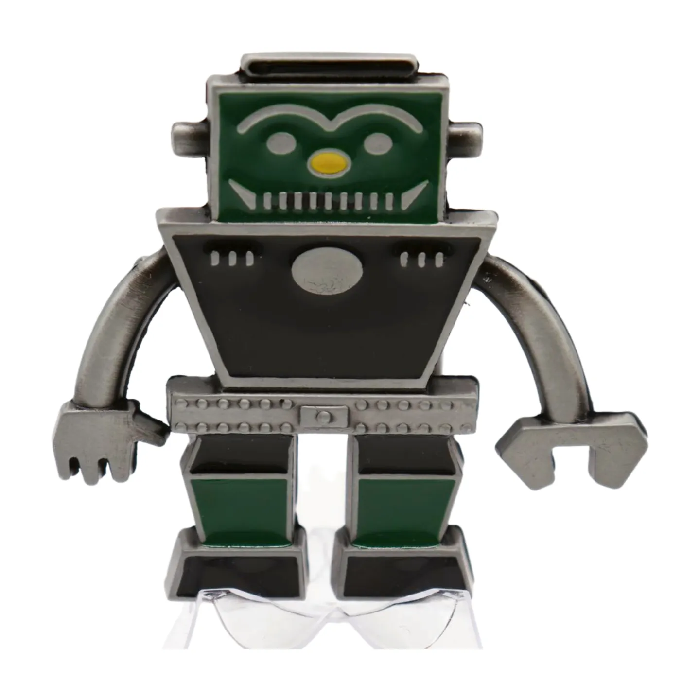 Men Silver Metal Fashion Belt Buckle Green Black Robot Animation