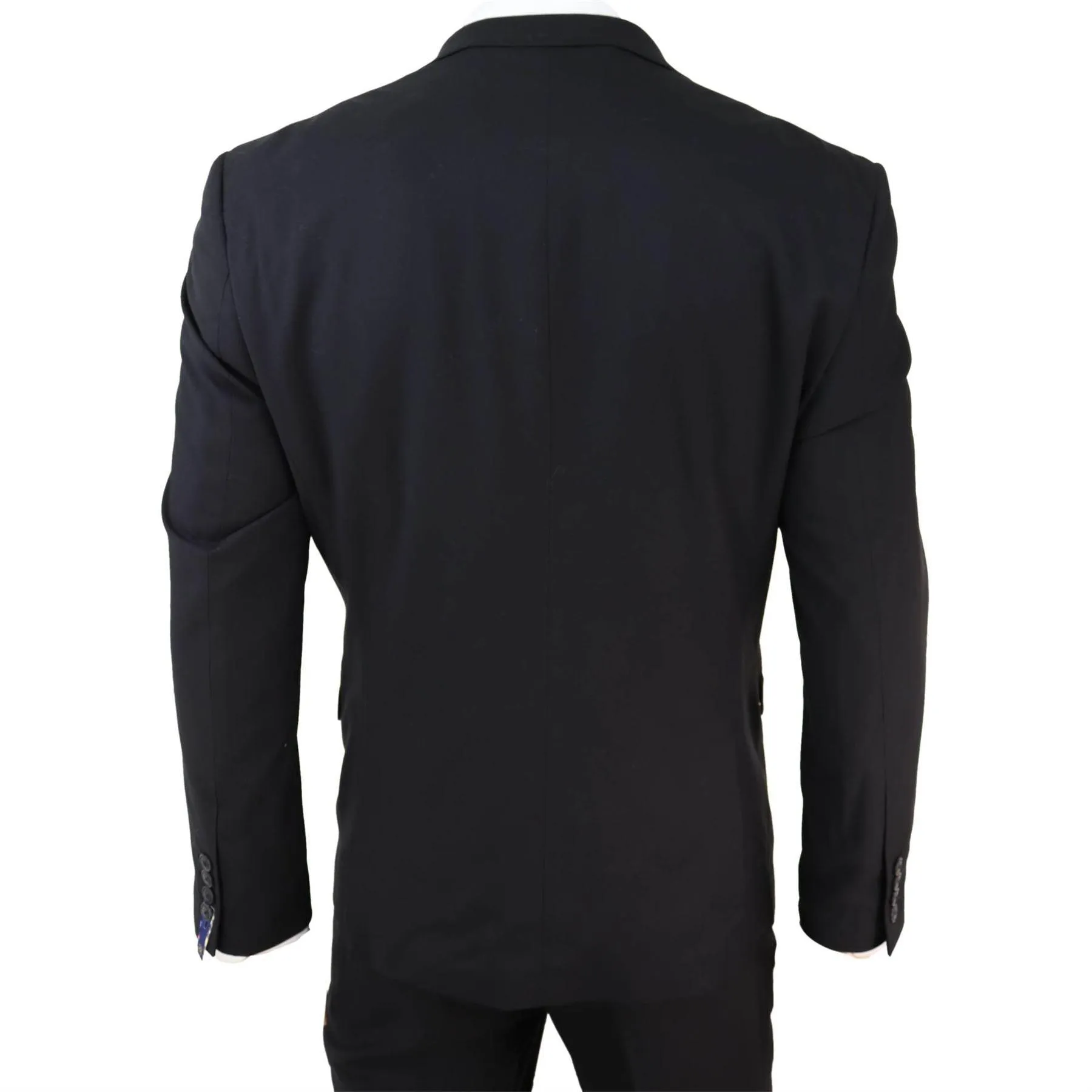 Mens Black 3 Piece Suit Classic Short Regular Long Smart Formal Tailored Fit