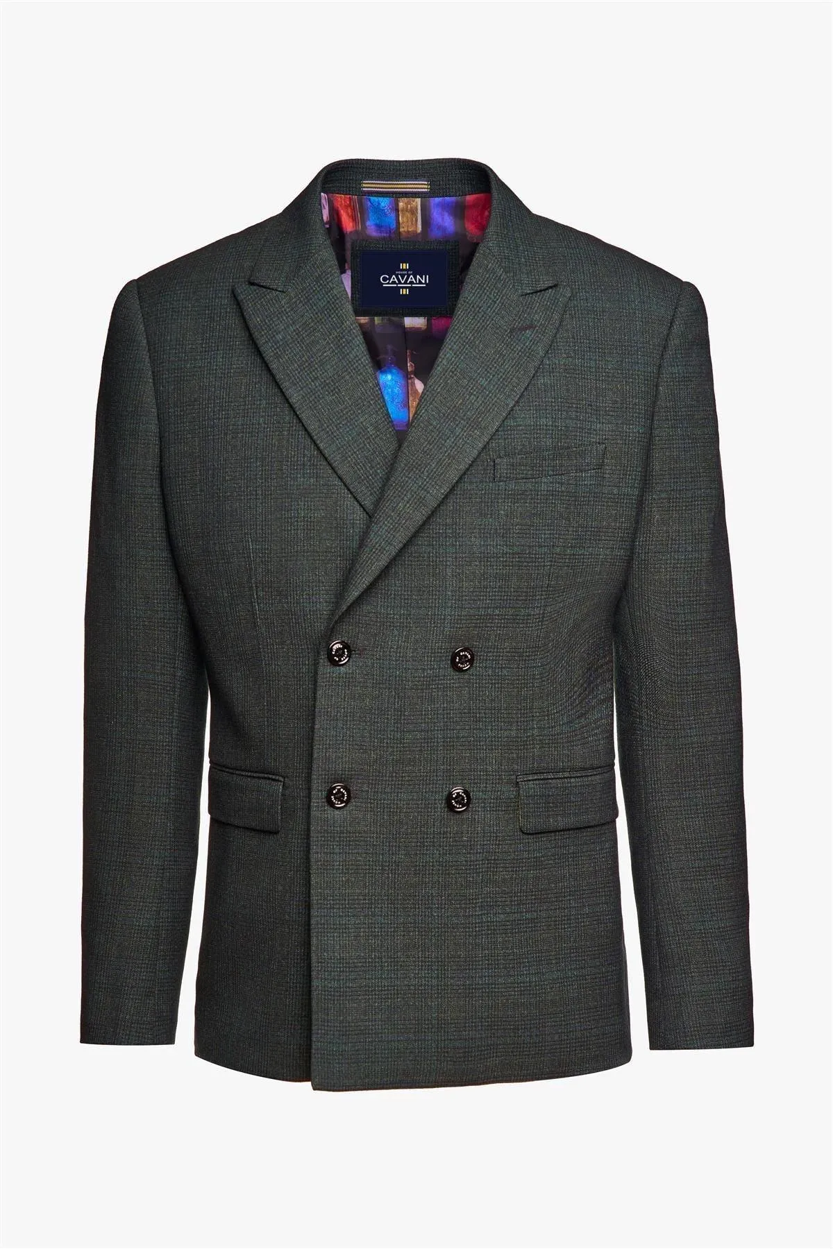 Men's Blazer Olive Green Double Breasted Tailored Fit Suit Jacket