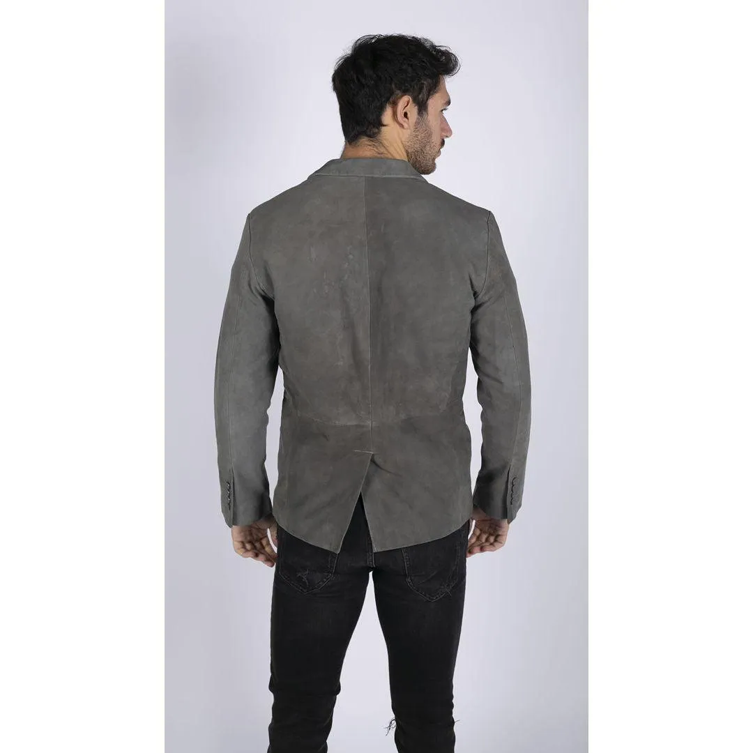 Mens Genuine Suede Blazer Style Jacket Leather Mens Classic VIntage Smart Casual