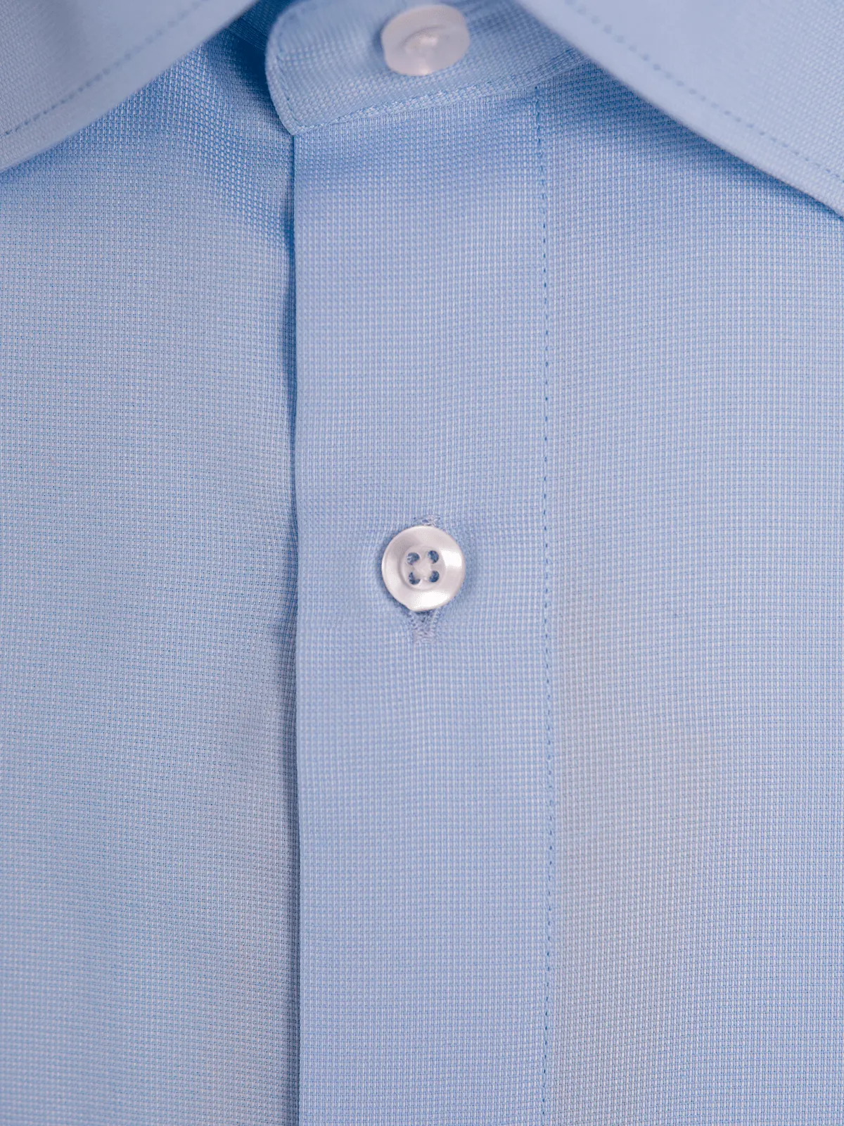 Men's Sky Blue Cotton Birdseye Collar Shirt