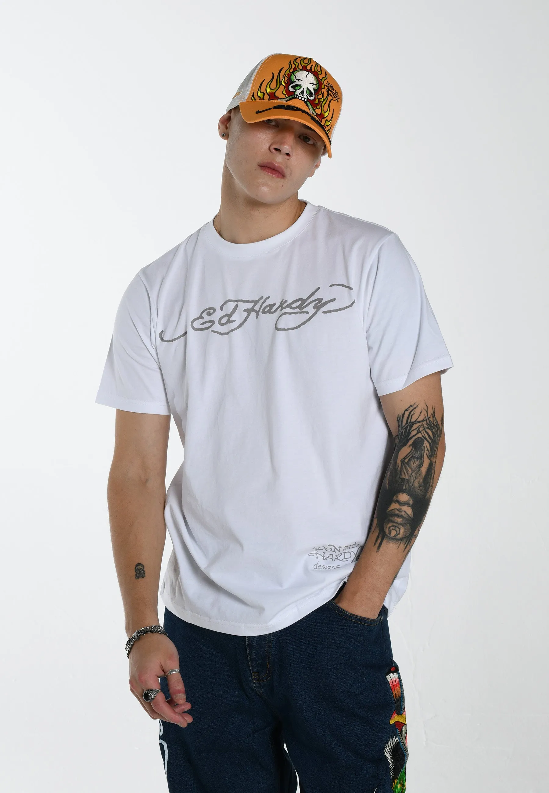 Mens Venom-Crawl-Back T-Shirt - White