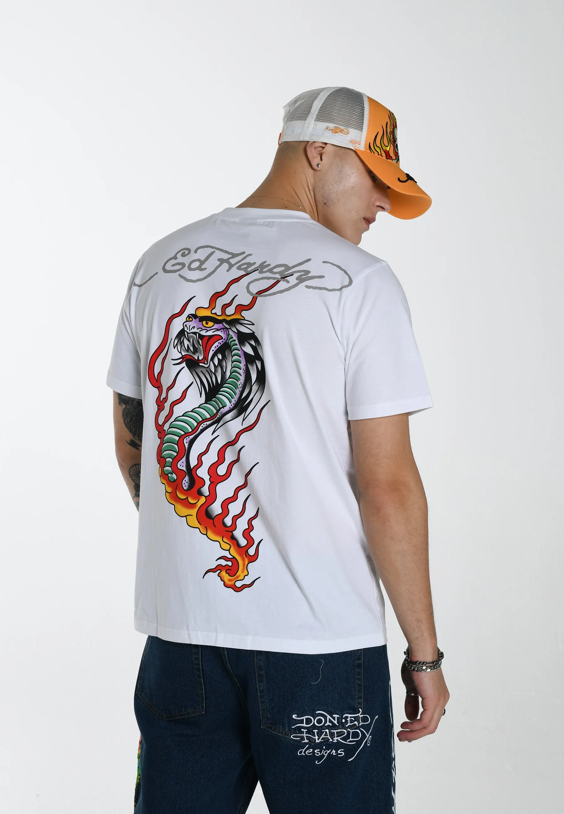 Mens Venom-Crawl-Back T-Shirt - White