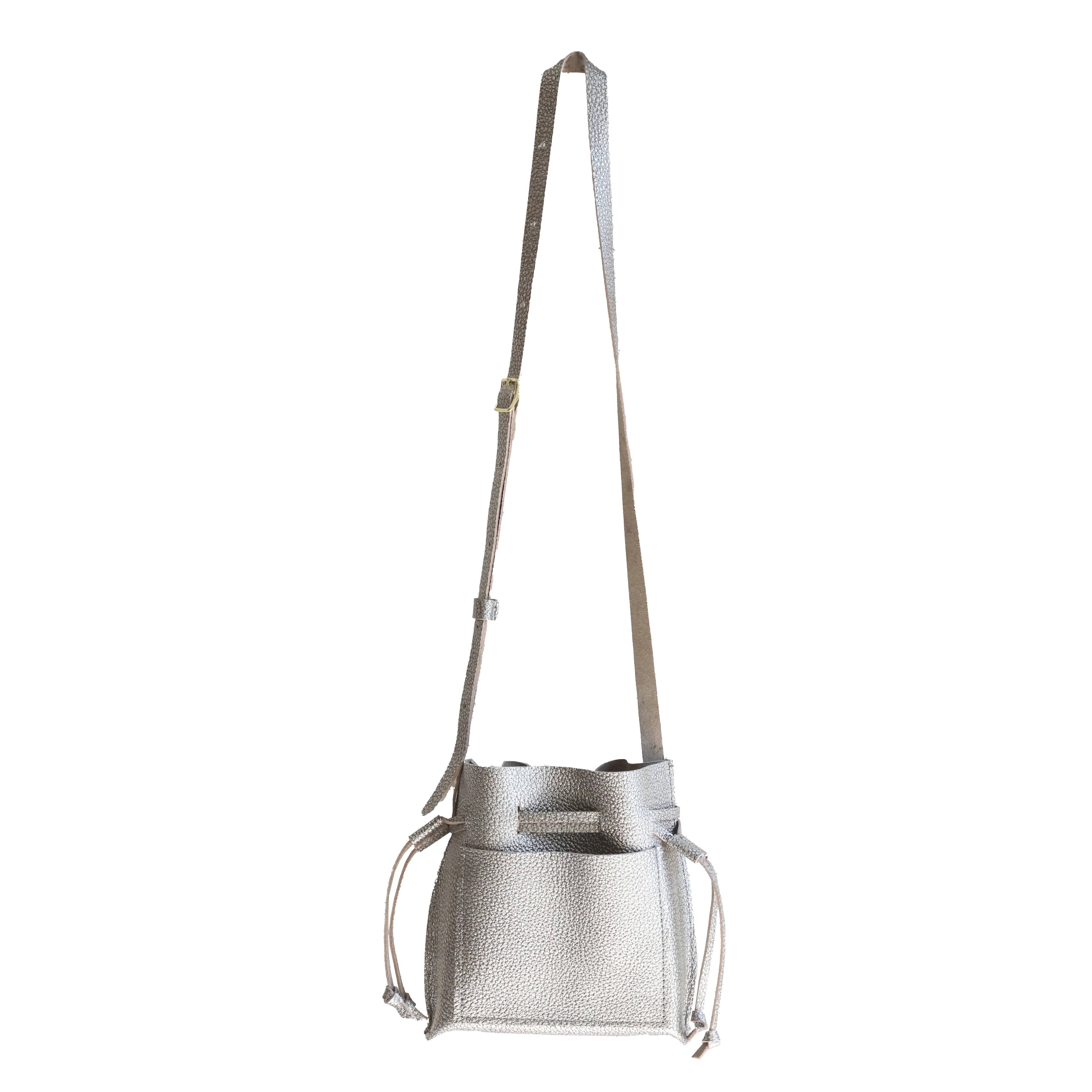 Mini Bucket Bag in Silver