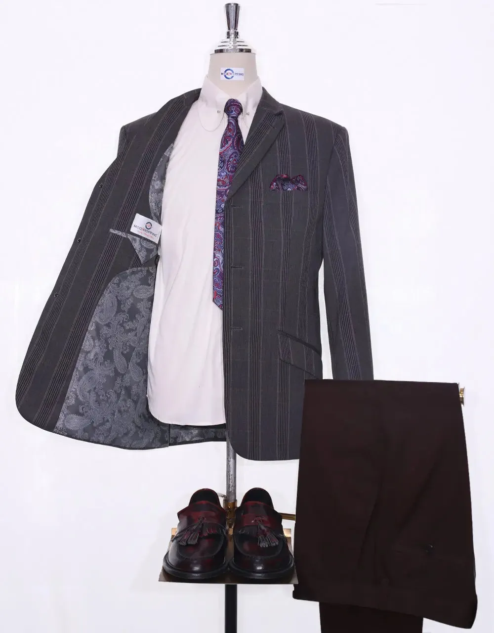 Mod Jacket - Charcoal Grey Prince Of Wales Check Jacket