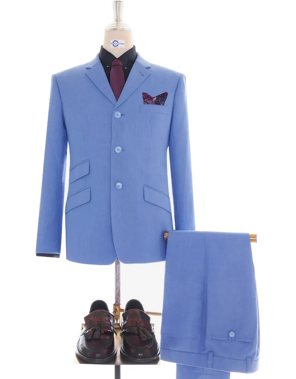 Mod Suit - 60s Mod Clothing Pale Blue Suit