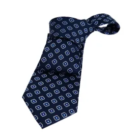 Monterey Foulard Silk Tie, Navy / Blue