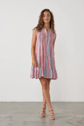 Multi Stripe Dress With Sequins