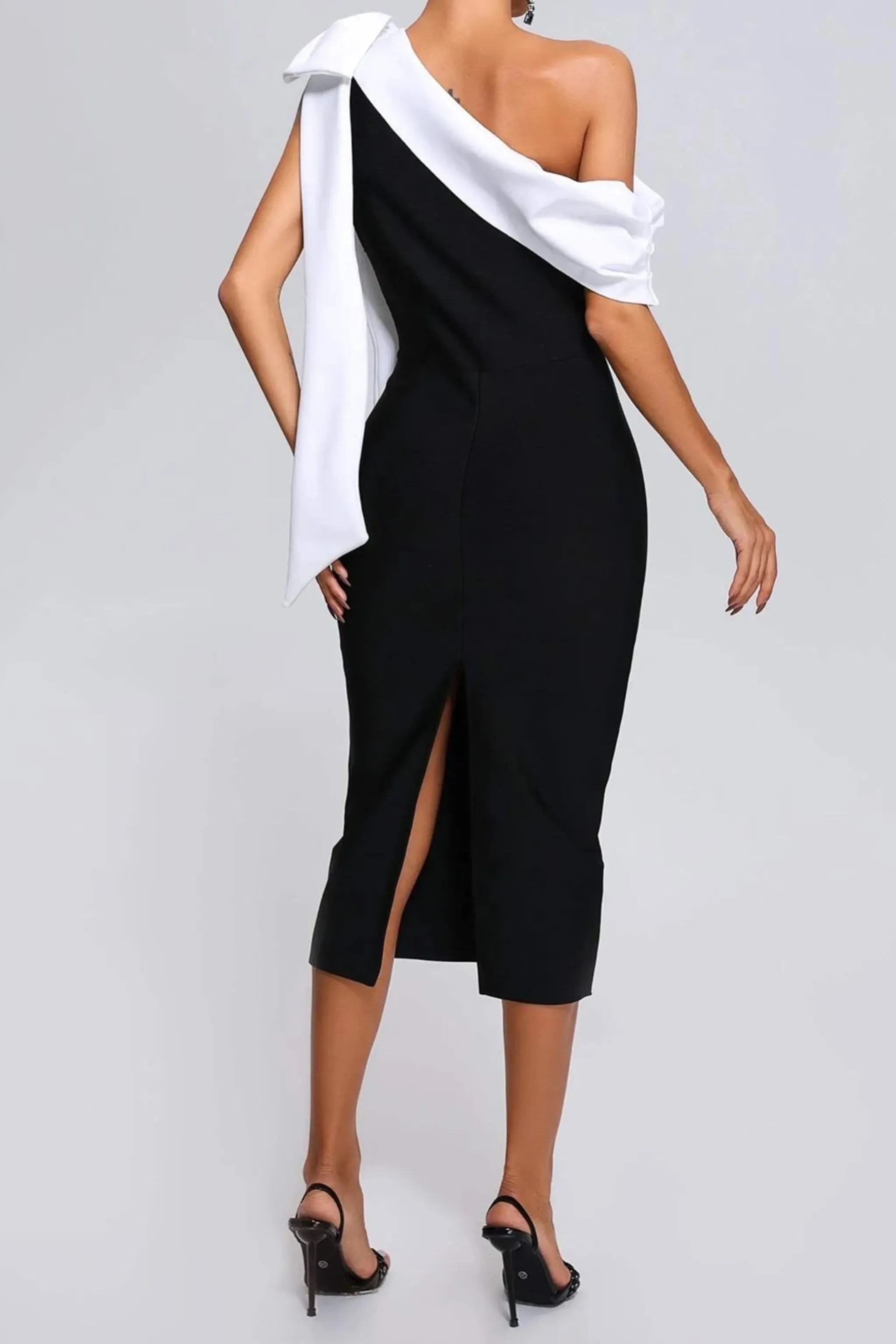 NAMUR BLACK MIDI DRESS