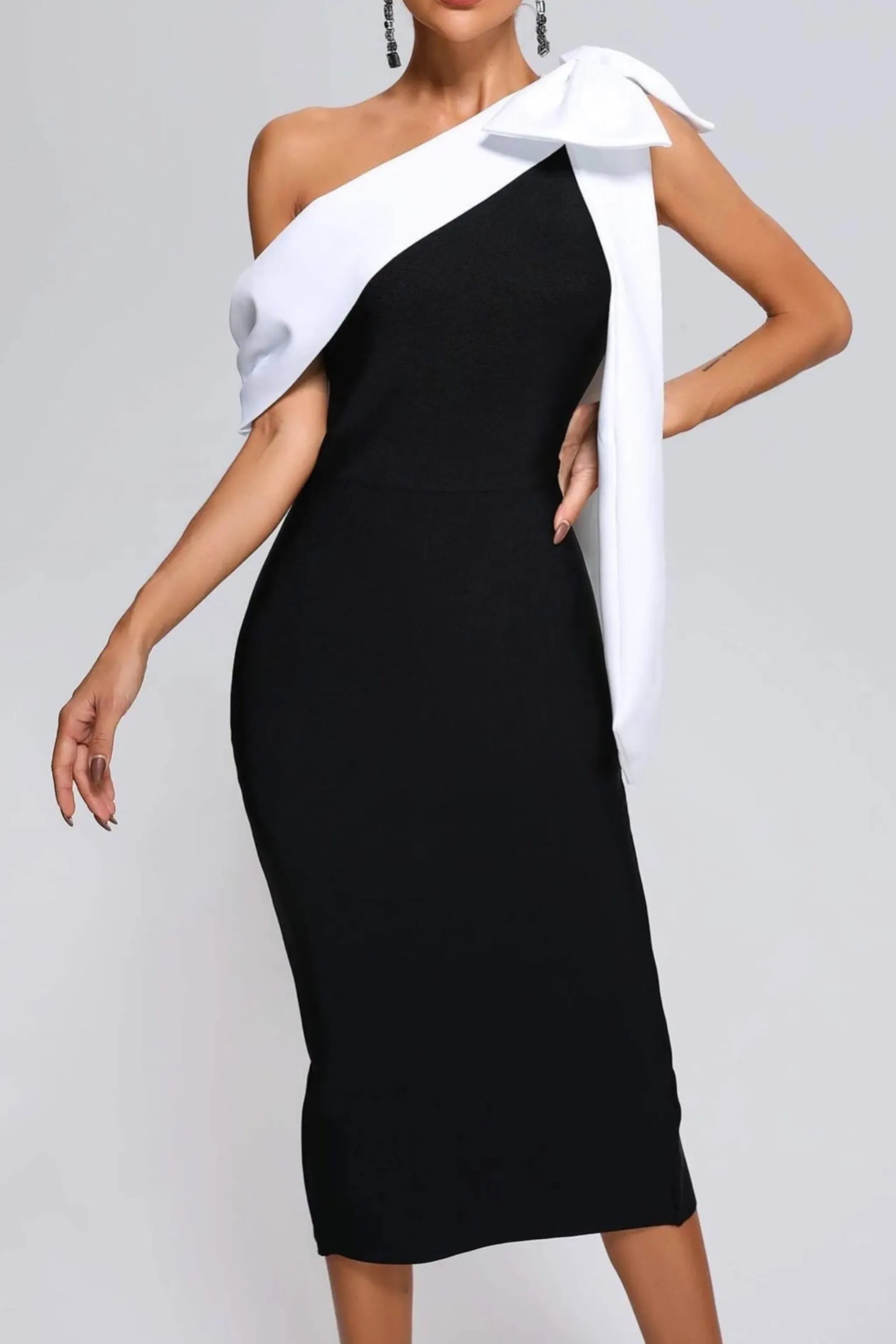 NAMUR BLACK MIDI DRESS