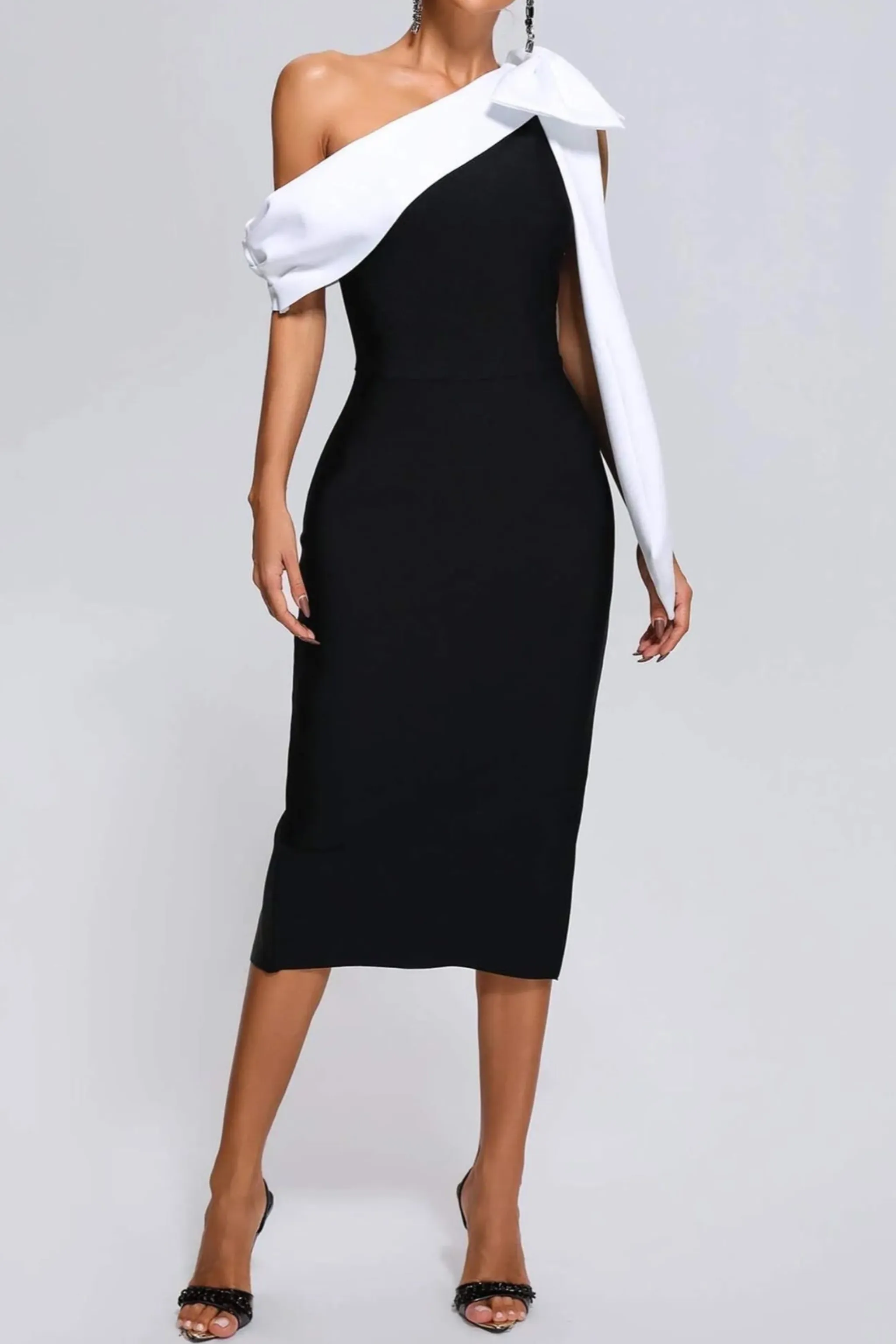 NAMUR BLACK MIDI DRESS