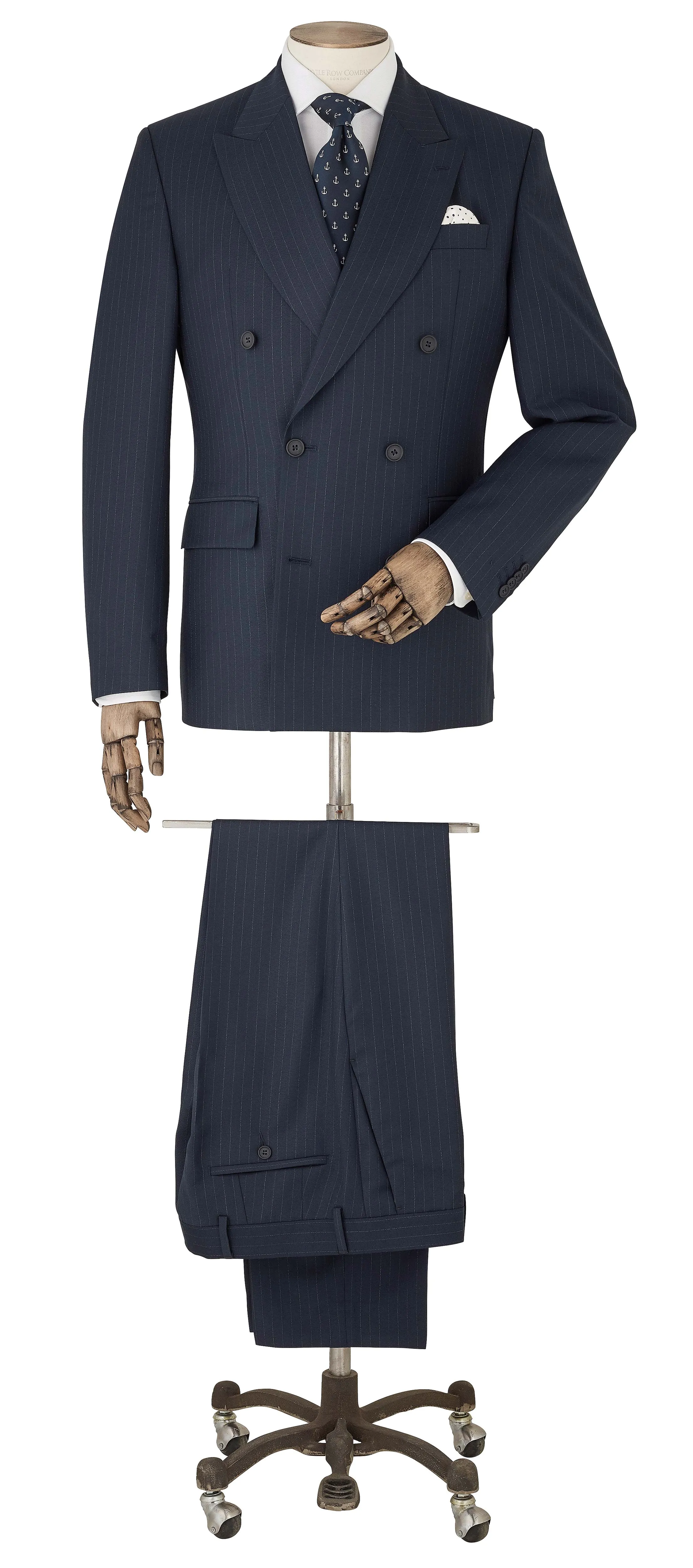 Navy Stripe Double-Breasted Suit