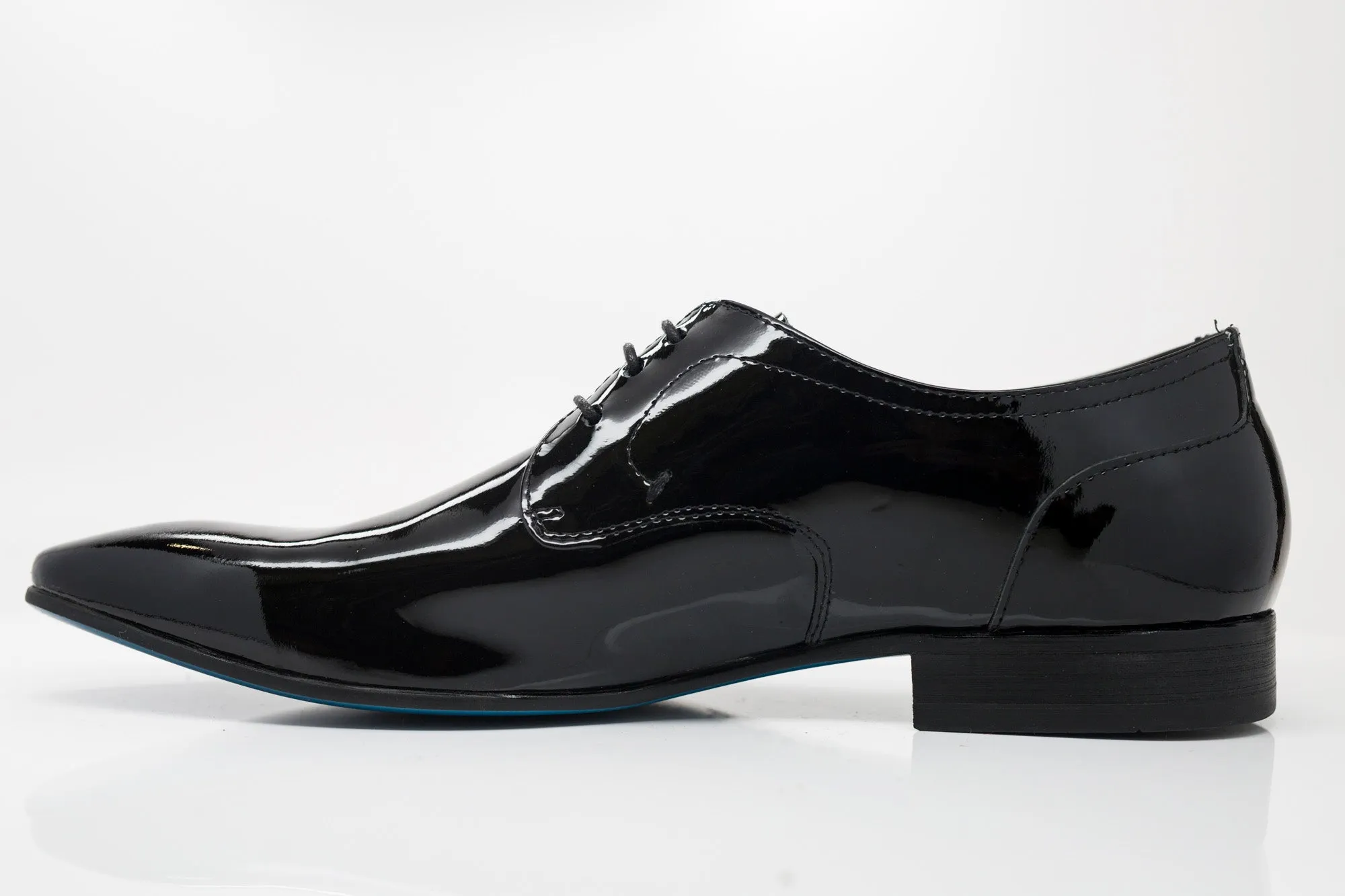 Patent Leather Lace-Up Oxford Black