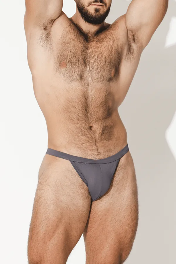 Play Swim Briefs with Rear Mesh Window - Dark Grey