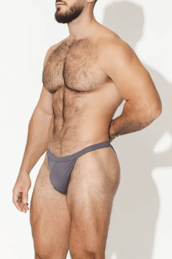 Play Swim Briefs with Rear Mesh Window - Dark Grey