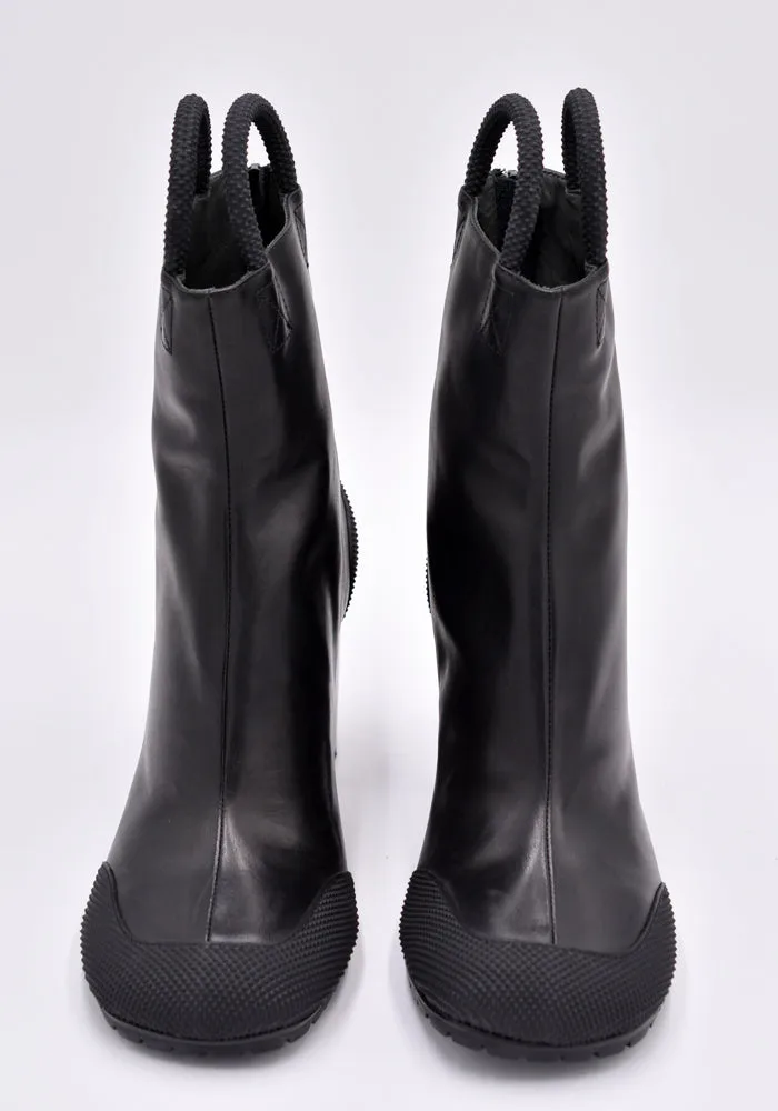 RANDOM IDENTITIES BOOT-01 WORKER LEATHER BOOTS BLACK