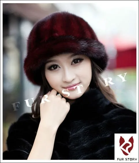 Real Good Quality Mink Fur Hat New Fedoras Cap Headgear Headdress Head Warmer Natural Fur Hats FS060306