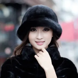 Real Good Quality Mink Fur Hat New Fedoras Cap Headgear Headdress Head Warmer Natural Fur Hats FS060306